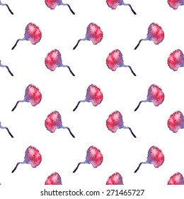 Flower. Seamless pattern with flowers. Hand-drawn background. Vector illustration. Real watercolor drawing