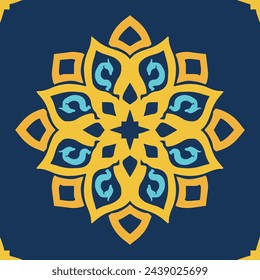 Flower seamless pattern full color and dark blue background number 13