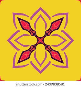 Patrón de flores sin fisuras a todo color y fondo amarillo número 3