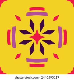 Flower seamless pattern full color and yellow background number 9