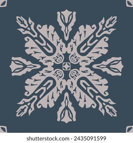 Flower seamless pattern gray color and blue stone background number 1