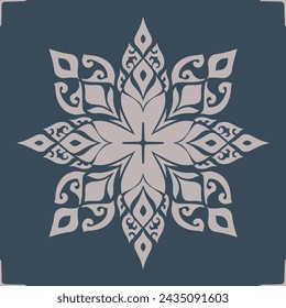 Flower seamless pattern gray color and blue stone background number 5