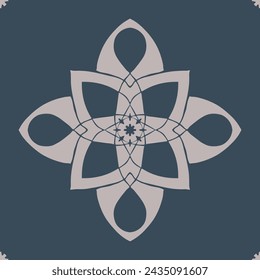 Flower seamless pattern gray color and blue stone background number 15
