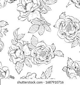 Flower seamless pattern. High quality seamless pattern for printing. Vector Illustration.