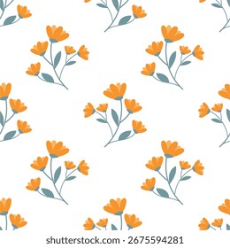 Fondo floral de la ilustración del patrón inconsútil de la flor