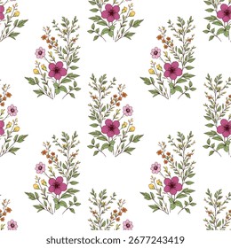 Flower seamless pattern illustration floral background.
