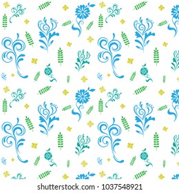 Flower seamless pattern illustration on background.