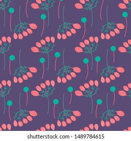 Flower seamless pattern illustration in pastel background. Can use for print, template, fabric, presentation, textile, banner, poster, wallpaper