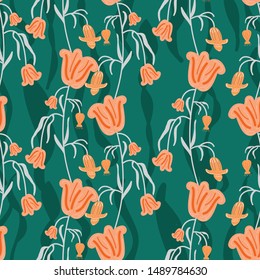 Flower seamless pattern illustration in pastel background. Can use for print, template, fabric, presentation, textile, banner, poster, wallpaper