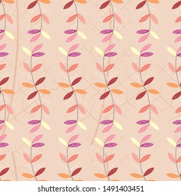 Flower seamless pattern illustration in pastel background. Can use for print, template, fabric, presentation, textile, banner, poster, wallpaper