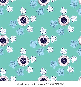 Flower seamless pattern illustration in pastel background. Can use for print, template, fabric, presentation, textile, banner, poster, wallpaper