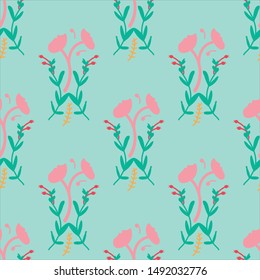Flower seamless pattern illustration in pastel background. Can use for print, template, fabric, presentation, textile, banner, poster, wallpaper