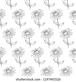 flower seamless pattern isolated on white background