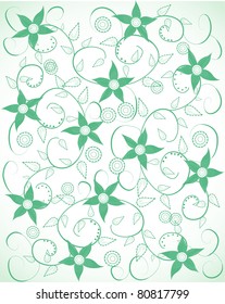 Flower seamless pattern with leaf, element for design, vector illustration