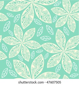 flower seamless pattern with leaves
