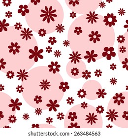 Flower seamless pattern monochrome for fabric print, wallpaper, background - vector illustration