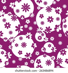 Flower seamless pattern monochrome for fabric print, wallpaper, background - vector illustration