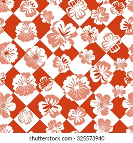Flower seamless pattern monochrome for fabric print, wallpaper, background - vector illustration