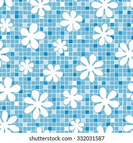 Flower seamless pattern monochrome for fabric print, wallpaper, background - vector illustration