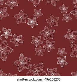 Flower seamless pattern monochrome - vector illustration