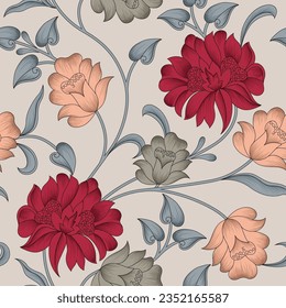 patrón sin costuras de flores en el fondo