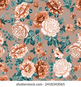 flower seamless pattern on background