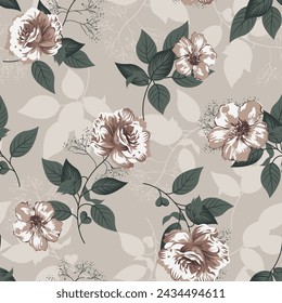 flower seamless pattern on background