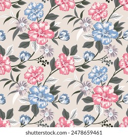 flower seamless pattern on background