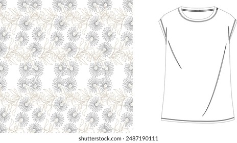 flower seamless pattern on background design for textile cloth cute seamless vector stock floral design