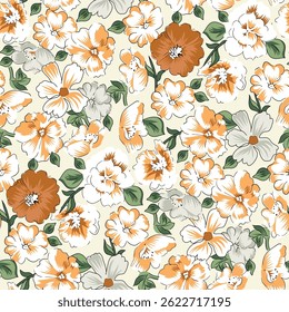 flower seamless pattern on background