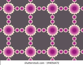 Flower seamless pattern on gray purple background