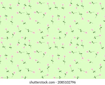 flower seamless pattern on green background