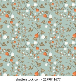 flower seamless pattern on green background