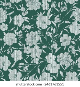 flower seamless pattern on green background