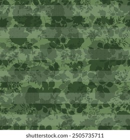 flower seamless pattern on Green background