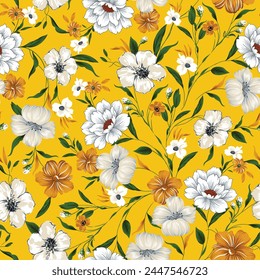 flower seamless pattern on muster background