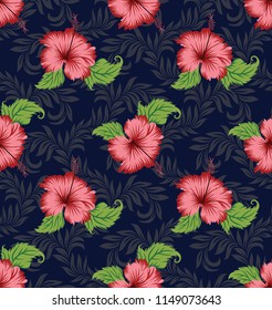 Flower Seamless Pattern On Nevy