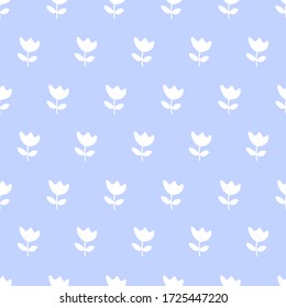 Flower Seamless Pattern on Pastel Color Background. Can used for Printing Gift Paper, Wall Interior, Fabric, etc - EPS 10 Vector