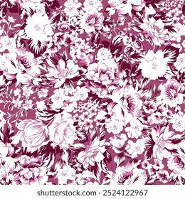 flower seamless pattern on pink background