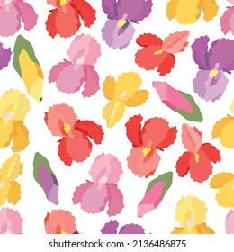 Flower seamless pattern on a white background