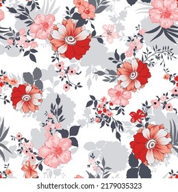 flower seamless pattern on white background