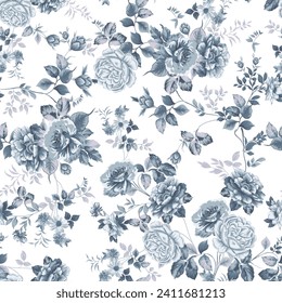 flower seamless pattern on white background