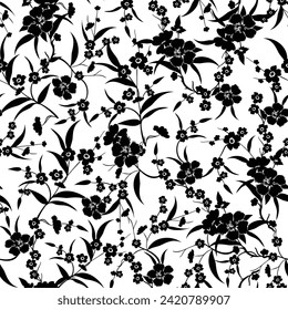 flower seamless pattern on white background