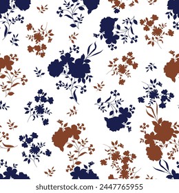 flower seamless pattern on white background