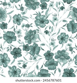 flower seamless pattern on white background