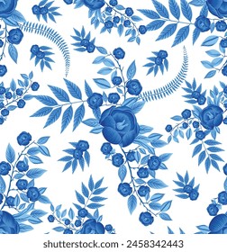 flower seamless pattern on white background