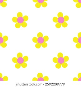 Flower seamless pattern on white background