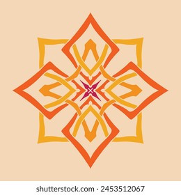 Patrón de flores sin fisuras tono naranja y fondo naranja claro conjunto 6 número 2