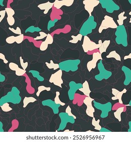 Flower seamless pattern. Organic shapes abstract floral background. Modern print for textile design, fabric, wallpaper, covers. Vector illustration.