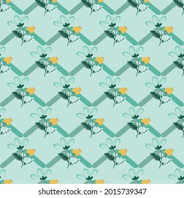 Flower Seamless pattern with  pastel background